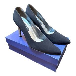 Stuart Weitzman Casino Black Rhinestone Stilletto Sparkle Heels Sz 10B EUC Glam